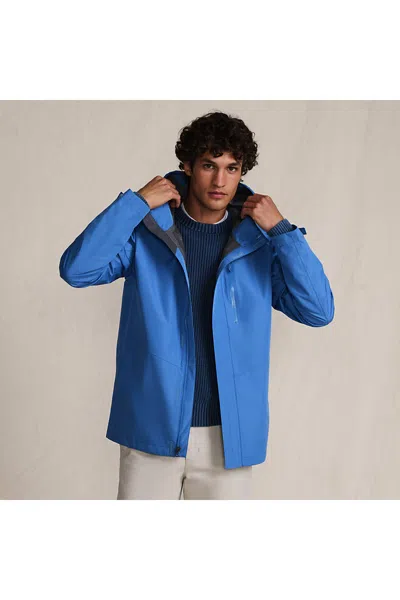 Lands' End Men's Big And Tall Squall Waterproof Packable Shell Rain Jacket In Blue