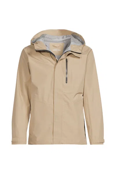 Lands' End Men's Big And Tall Squall Waterproof Packable Shell Rain Jacket In Ivory