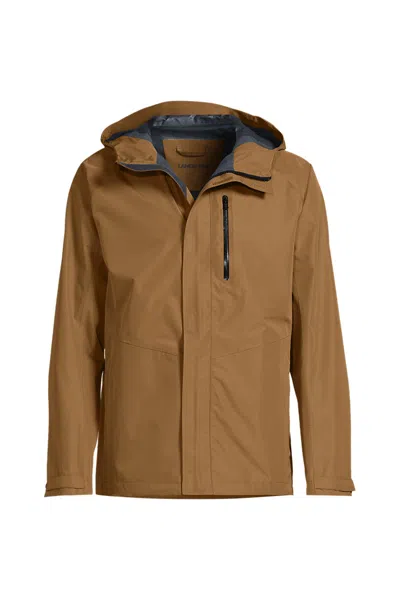 Lands' End Men's Big And Tall Squall Waterproof Packable Shell Rain Jacket In Tan