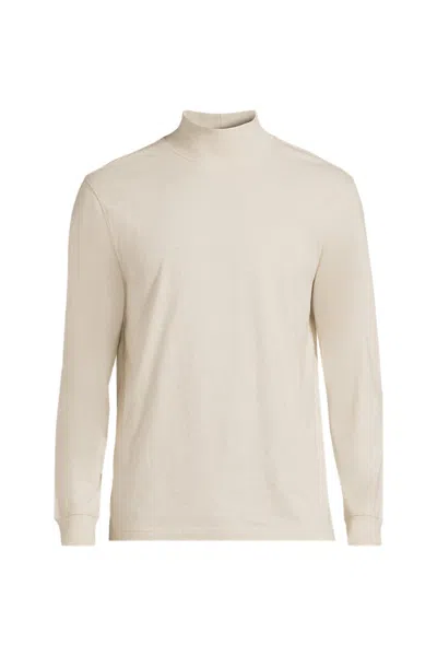 Lands' End Men's Big & Tall Super-t Mock Turtleneck In Gray
