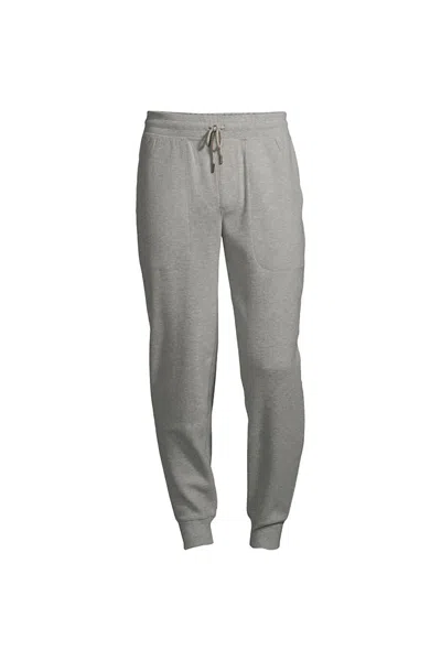 Lands' End Men's Big And Tall Waffle Jogger Pajama Pants In Gray