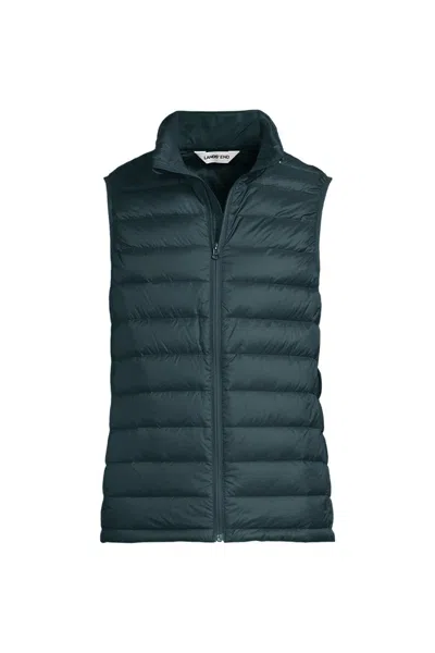 Lands' End Men's Big And Tall Wanderweight Packable Down Vest In Green