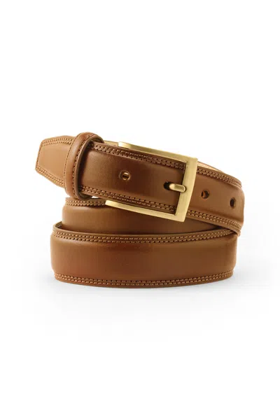 Lands' End Men's Big Classic Leather Chino Belt In Brown