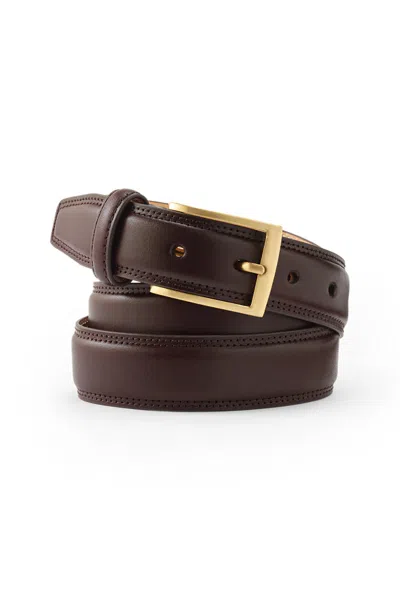 Lands' End Men's Big Classic Leather Chino Belt In Brown