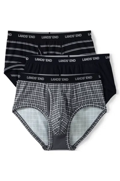 Lands' End Men's Big Comfort Knit Brief 3 Pack In Black