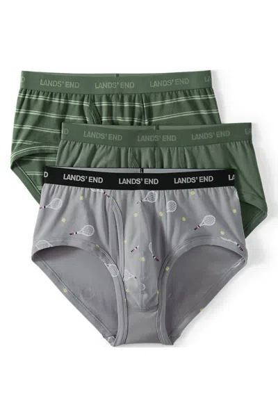 Lands' End Men's Big Comfort Knit Brief 3 Pack In Brown