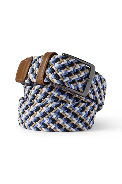 Lands' End Men's Big Elastic Braid Belt In Blue