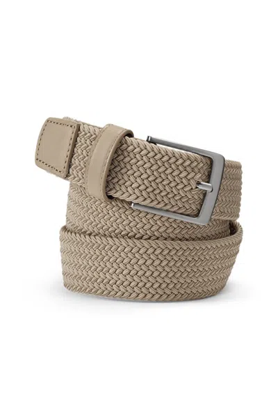 Lands' End Men's Big Elastic Braid Belt In Brown