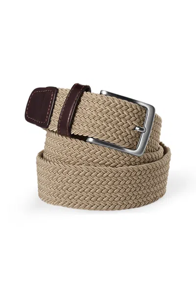 Lands' End Men's Big Elastic Braid Belt In Tan