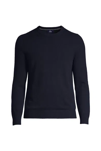 Lands' End Men's Big Fine Gauge Cashmere Sweater In Blue