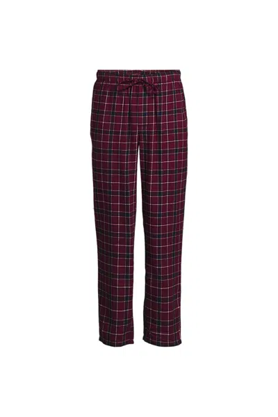 Lands' End Men's Big Flannel Pajama Pants In Red