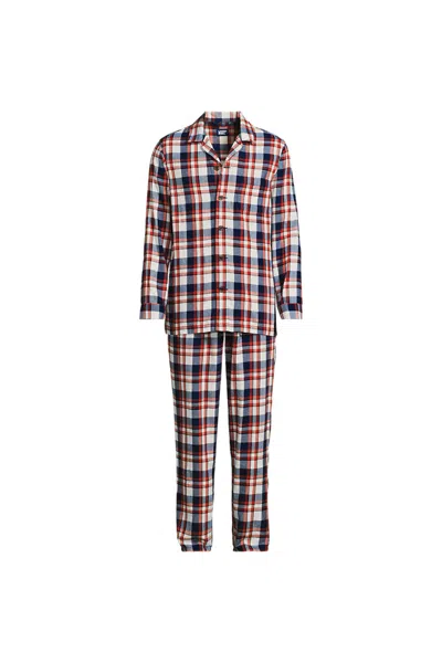 Lands' End Men's Big Flannel Pajama Set In Multi
