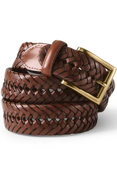 Lands' End Men's Big Leather Braid Belt In Purple
