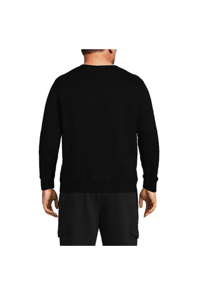 Lands' End Men's Big Long Sleeve Serious Sweats Crewneck Sweatshirt In Blue