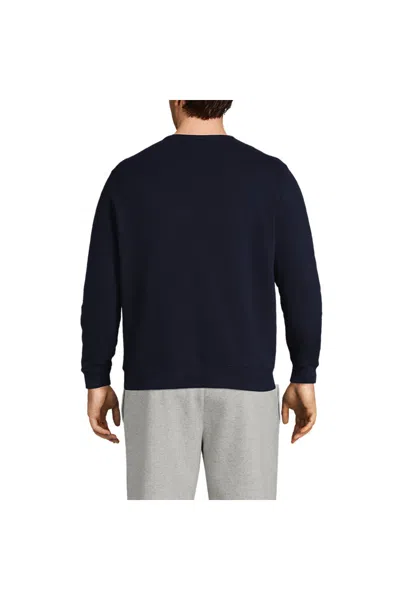 Lands' End Men's Big Long Sleeve Serious Sweats Crewneck Sweatshirt In Black