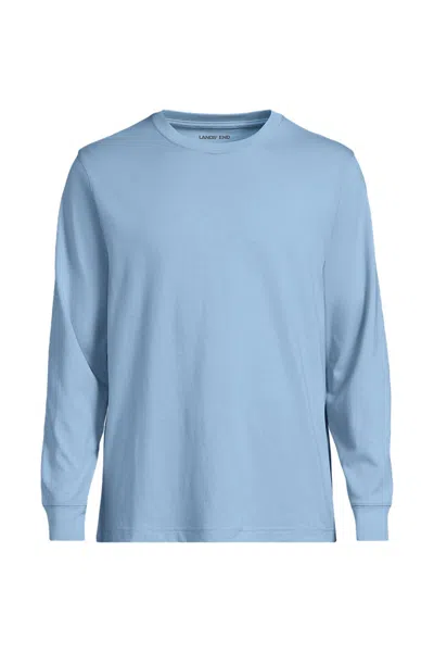 Lands' End Men's Big Long Sleeve Super-t In Blue