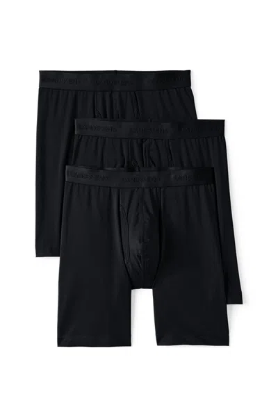 Lands' End Men's Big Longer Flex Performance Boxer Brief 3 Pack In Black