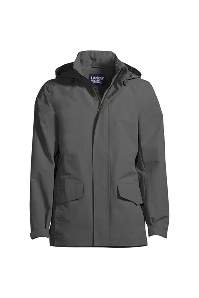 Lands' End Men's Big Outrigger Fleece Lined Jacket In Gray