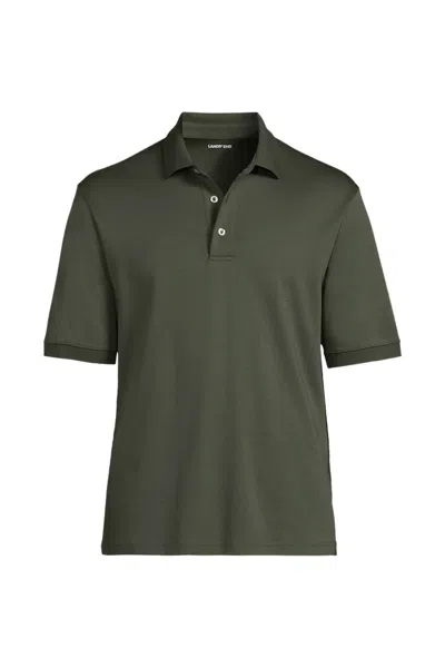 Lands' End Men's Big Short Sleeve Cotton Supima Polo Shirt In Green