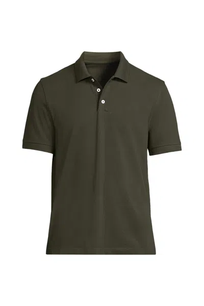 Lands' End Men's Big Short Sleeve Performance Mesh Pique Polo In Green