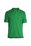 Lands' End Short Sleeve Solid Active Polo Shirt In Green