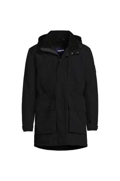 Lands' End Men's Big Squall Waterproof Insulated Parka In Black