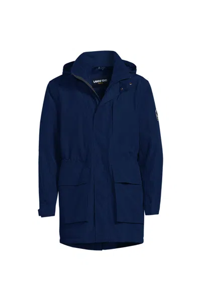 Lands' End Men's Big Squall Waterproof Insulated Parka In Blue