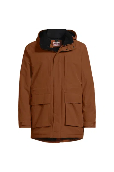 Lands' End Men's Big Squall Waterproof Insulated Parka In Brown
