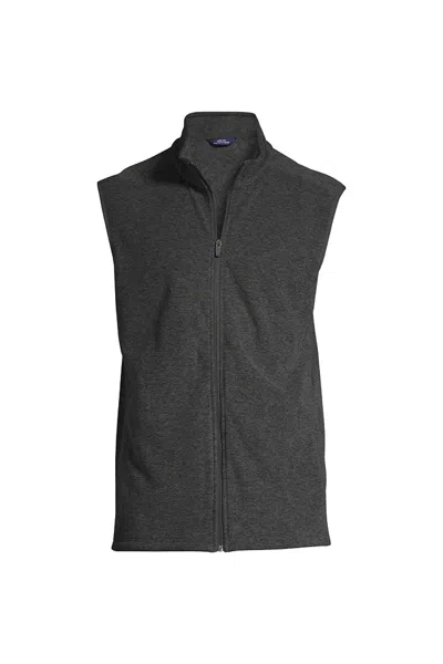 Lands' End Men's Big Thermacheck 100 Fleece Vest In Gray