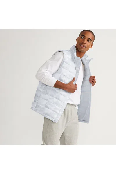 Lands' End Men's Big Wanderweight Packable Down Vest In White