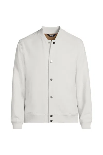 Lands' End Men's Bonded Twill Varsity Jacket In Brown