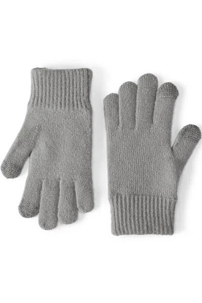 Lands' End Men's Cashtouch Knit Gloves In Gray