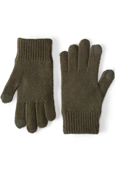 Lands' End Men's Cashtouch Knit Gloves In Green