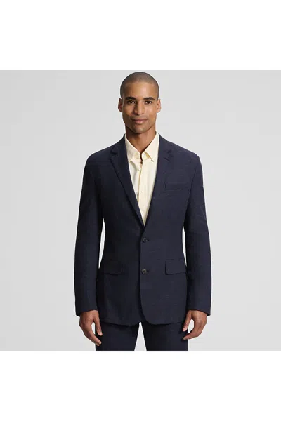 Lands' End Men's Classic Fit Linen Blend Blazer In Blue