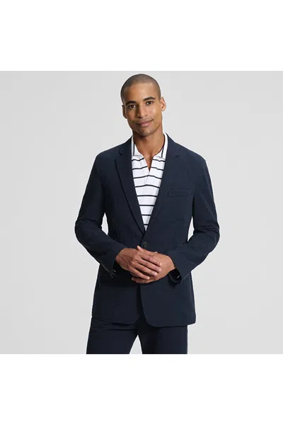 Lands' End Men's Classic Fit Seersucker Blazer In Blue
