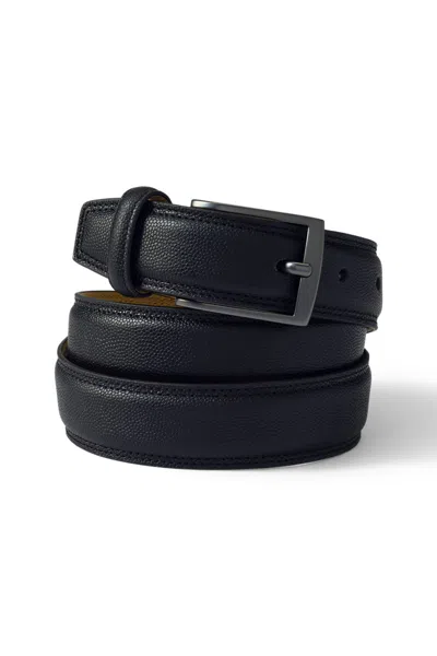 Lands' End Men's Classic Leather Chino Belt In Black