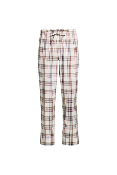 Lands' End Men's Coastal Flannel Pajama Pant In White