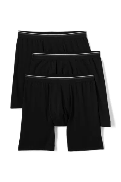 Lands' End Men's Comfort Knit Boxer Brief 7" Inseam In Black