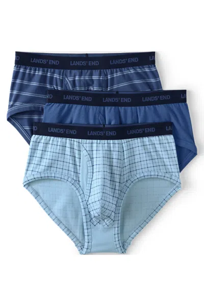 Lands' End Men's Comfort Knit Brief 3 Pack In Blue
