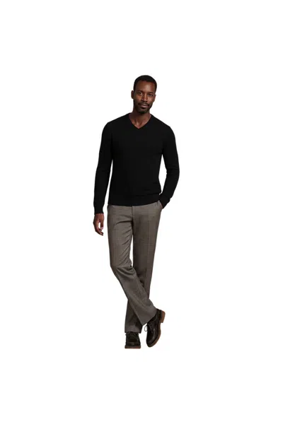 Lands' End Men's Comfort Waist Year'rounder Stretch Wool Dress Pants In Black