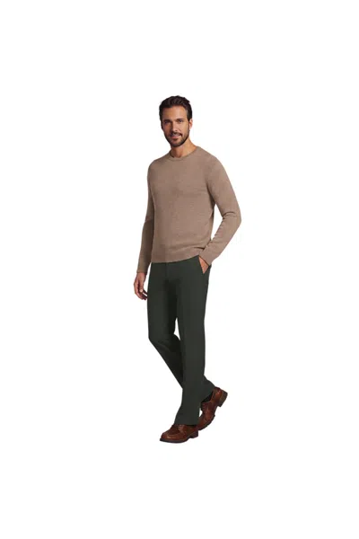 Lands' End Men's Comfort Waist Year'rounder Stretch Wool Dress Pants In Green