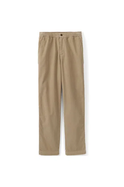 Lands' End Men's Corduroy Elastic Waist Pant In Tan