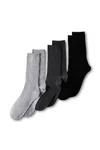 Lands' End 3-pack Cotton Core Crew Socks In Gray