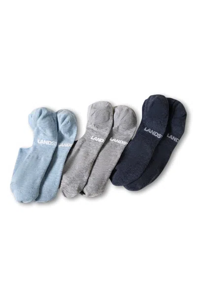 Lands' End Men's Cotton No Show Socks 3 Pack In Multi