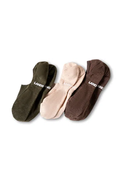 Lands' End Men's Cotton No Show Socks 3 Pack In Multi