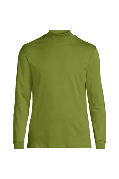 Lands' End Men's Cotton Supima Mock Turtleneck In Green
