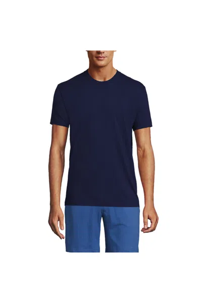 Lands' End Men's Crewneck Undershirt 3 Pack In Blue