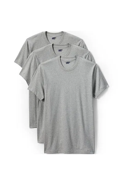 Lands' End Men's Crewneck Undershirt 3 Pack In Gray