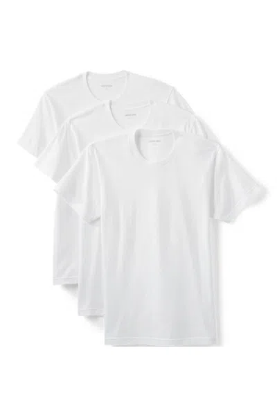 Lands' End Men's Crewneck Undershirt 3 Pack In White