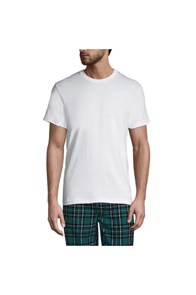Lands' End Men's Crewneck Undershirt 3 Pack In White